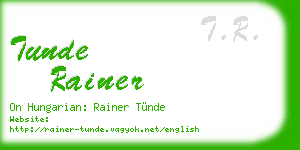 tunde rainer business card