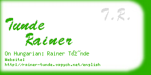 tunde rainer business card